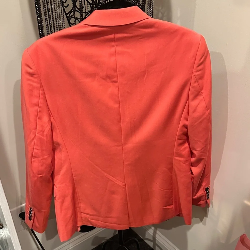 Bold Pink Blazer with Embroidered Wing Detail